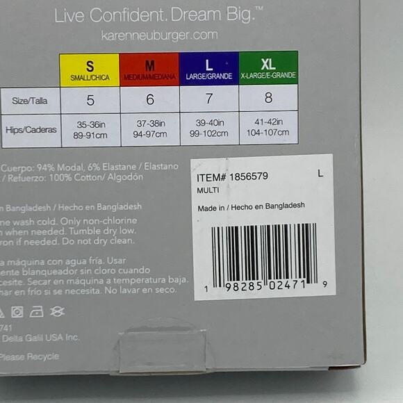 Karen Neuburger Women's 5-Pack Modal Hipster, Multicolor, Size L - Picture 4 of 5